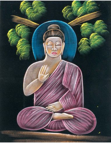 hand-painted tapestry-buddha-velvety-painting