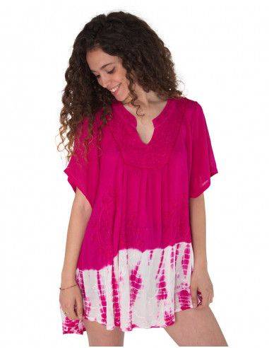 Tunica-mujer-amplia-fucsia-combinados-verano Tunica-mujer-amplia-fucsia-combinados-verano