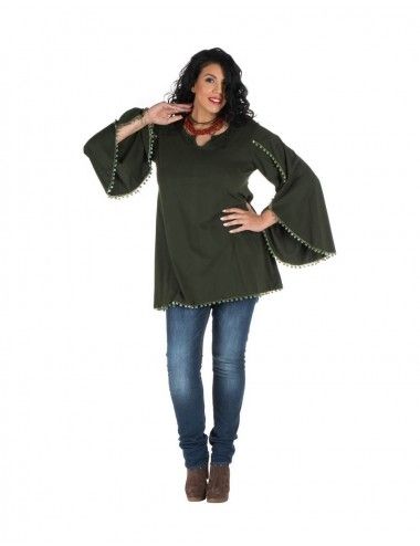 blouse-green-size-large-sleeves-flared