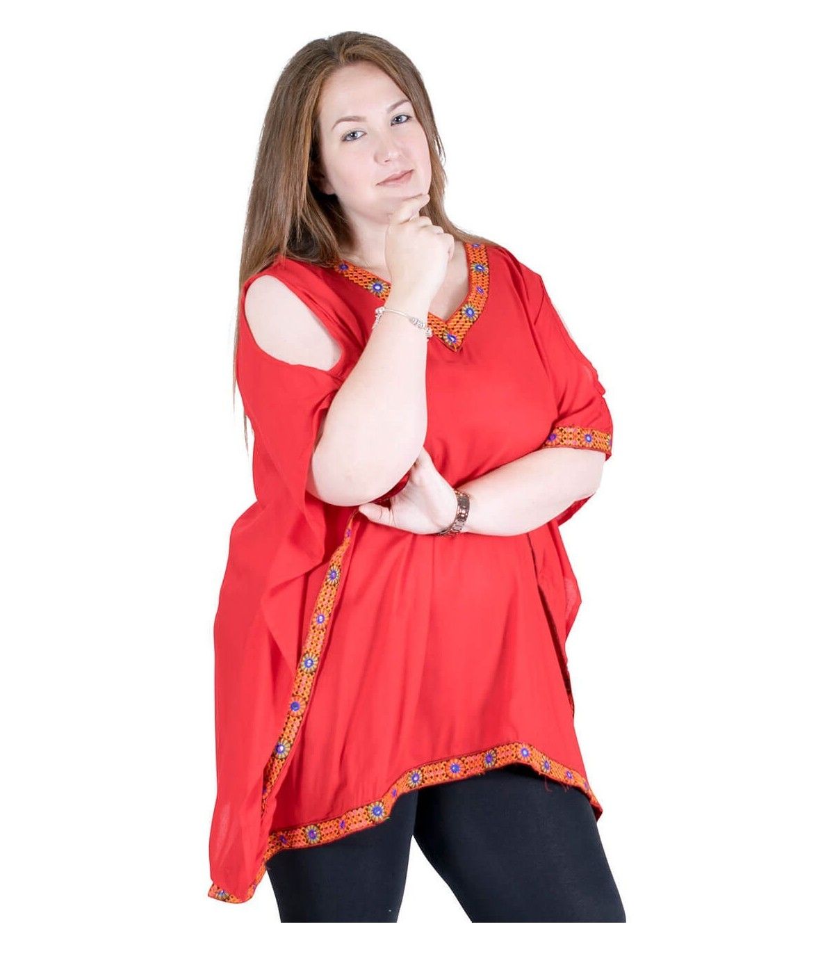 poncho-camiseta-verano-tallas-grandes-rojo poncho-camiseta-verano-tallas-grandes-rojo