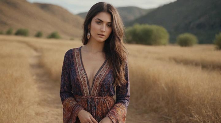 Vestido y bolso boho chic
